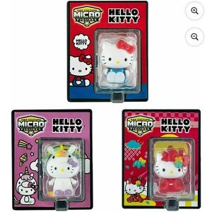 Hello Kitty Micro Figures Set you get all three and a pair of socks